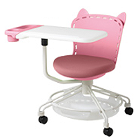 ピンク色のメモ台付き椅子 ＦＵＮ１